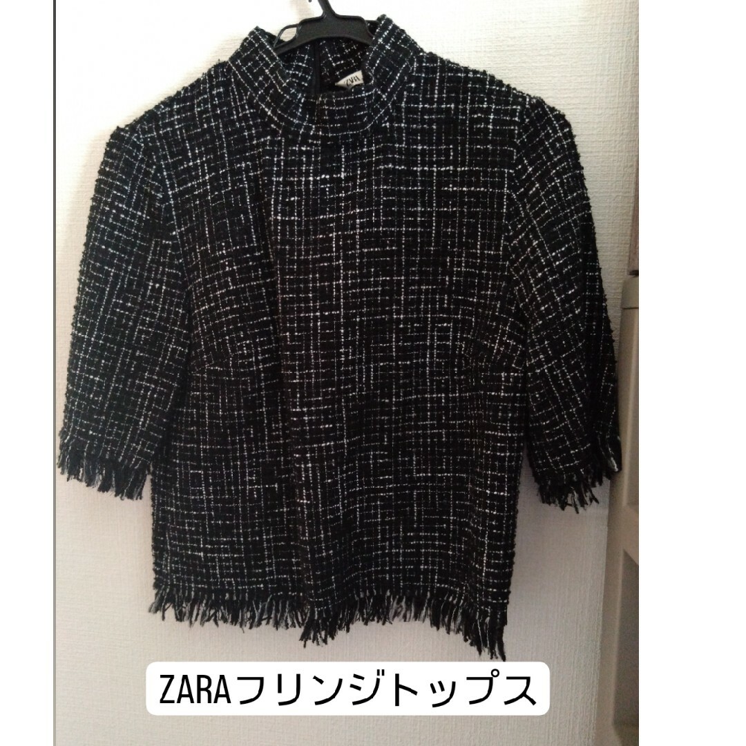 ZARA(ザラ)のZARAザラ　フリンジトップス レディースのトップス(カットソー(半袖/袖なし))の商品写真