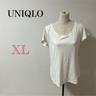 ユニクロ(UNIQLO)の【UNIQLO】レディース　シャツ　Tシャツ 無地　ホワイト　ブラウス　半袖(シャツ/ブラウス(半袖/袖なし))