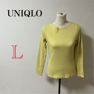 ユニクロ(UNIQLO)の【UNIQLO】レディース　シャツ　ブラウス　カットソー　イエロー　長袖　古着(シャツ/ブラウス(長袖/七分))