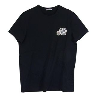 モンクレール(MONCLER)のMONCLER モンクレール MAGLIA T-SHIRT マグリア 胸ロゴ ワッペン 半袖 Tシャツ ブラック系 M【美品】【中古】(シャツ)