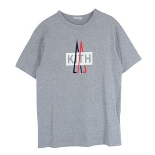 モンクレール(MONCLER)のMONCLER モンクレール × KITH MAGLIA T-SHIRT アイコンロゴ クルーネック 半袖 Tシャツ グレー系 S【中古】(シャツ)