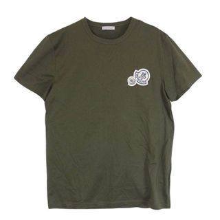 モンクレール(MONCLER)のMONCLER モンクレール MAGLIA T-SHIRT マグリア 胸ロゴ ワッペン 半袖 Tシャツ カーキ系 M【美品】【中古】(シャツ)