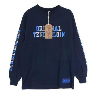 テンダーロイン(TENDERLOIN)のTENDERLOIN テンダーロイン LONG SLEEVE TEE 2A ロゴ プリント ボルネオスカル 長袖 Tシャツ ネイビー系 M【極上美品】【中古】(シャツ)