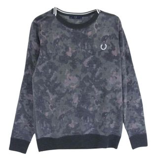 FRED PERRY - FRED PERRY フレッドペリー カモ ウール リネン ニット カーキ系 36【中古】