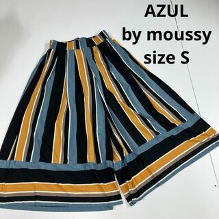 アズールバイマウジー(AZUL by moussy)のAZUL by moussy ワイドパンツ　ガウチョ　ストライプ(カジュアルパンツ)