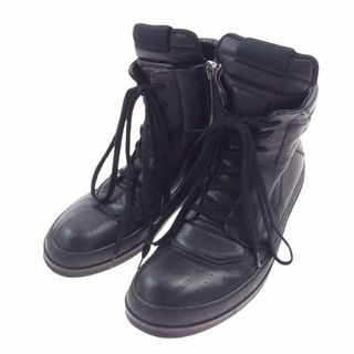 Rick Owens - Rick Owens リックオウエンス スニーカー 28658 イタリア製 GEOBASKET ジオバスケット サイドジップ ハイカット スニーカー ブラック系 44【中古】