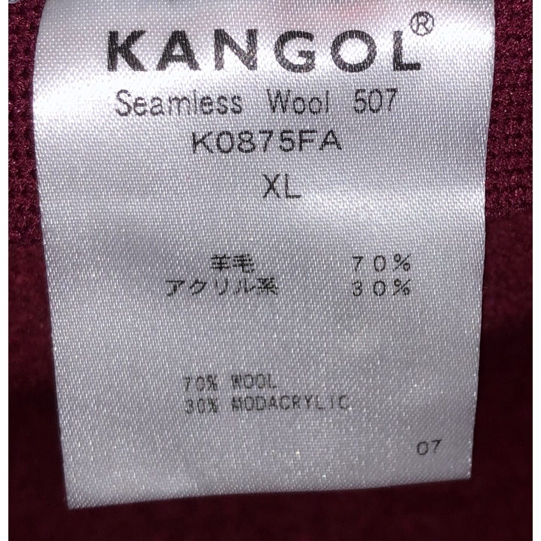 KANGOL(カンゴール)のXL 美品 KANGOL ハンチングキャップ カンゴール ベレー帽 エンジ 赤 メンズの帽子(ハンチング/ベレー帽)の商品写真