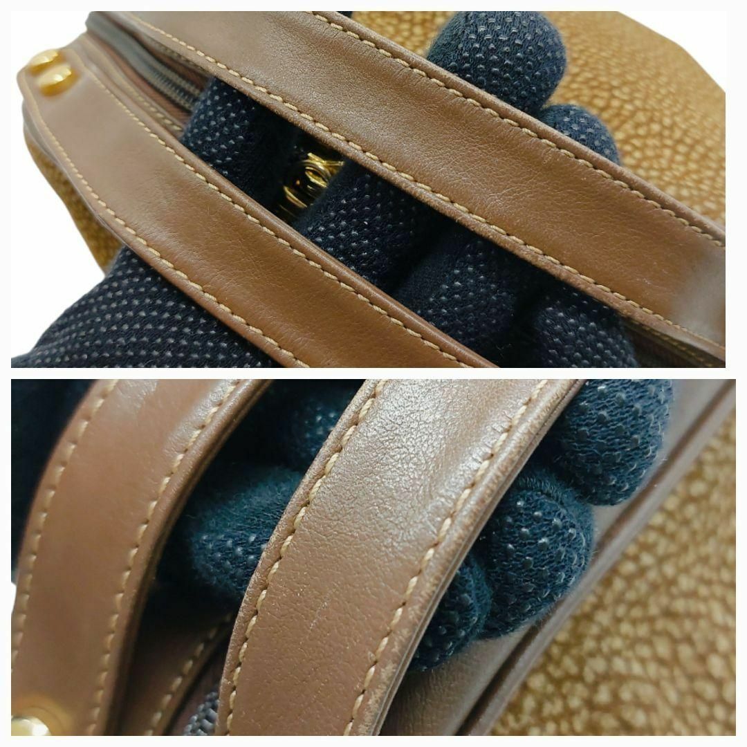 BORBONESE(ボルボネーゼ)の美品✧ボルボネーゼ ハンドバッグ うずら柄 ブラウン ドメスティックスキン レディースのバッグ(ハンドバッグ)の商品写真