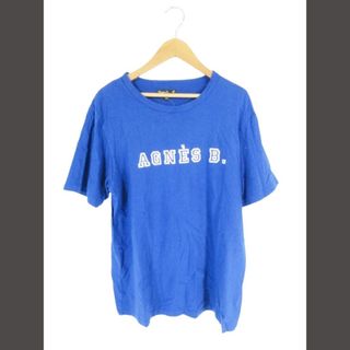 アニエスベーオム Agnes b. homme Tシャツ 青 ブルー 白 T2(Tシャツ(半袖/袖なし))