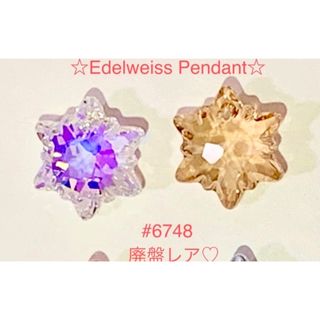 スワロフスキー(SWAROVSKI)のスワロフスキー#6748・14mm エーデルワイス廃盤レア色含2色セット♡2個(各種パーツ)