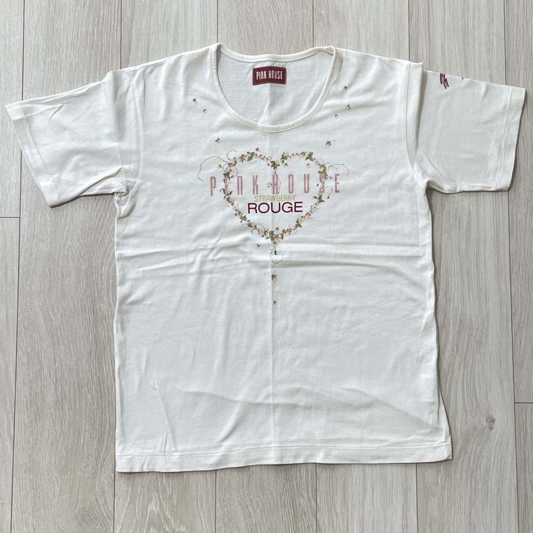 PINK HOUSE(ピンクハウス)の【人気】PINKHOUSE 苺 ハート半袖 レディースのトップス(Tシャツ(半袖/袖なし))の商品写真