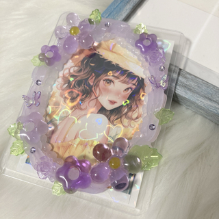 トレカケース ホイップデコ B8 紫 お花(その他)