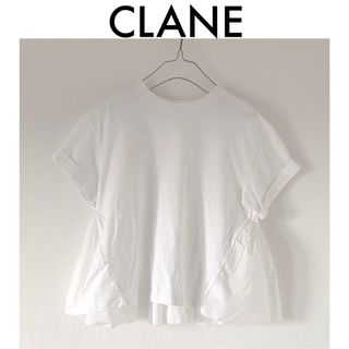 クラネ(CLANE)の大人気！【CLANE】バックフリルティーシャツ ホワイト Tシャツ(Tシャツ(半袖/袖なし))