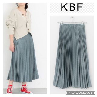 KBF プリーツスカート 幾何学模様  フリーサイズ