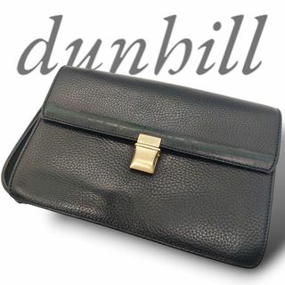 ダンヒル(Dunhill)の良品✧ダンヒル セカンドバッグ シボ革 レザー 黒 ブラック(セカンドバッグ/クラッチバッグ)