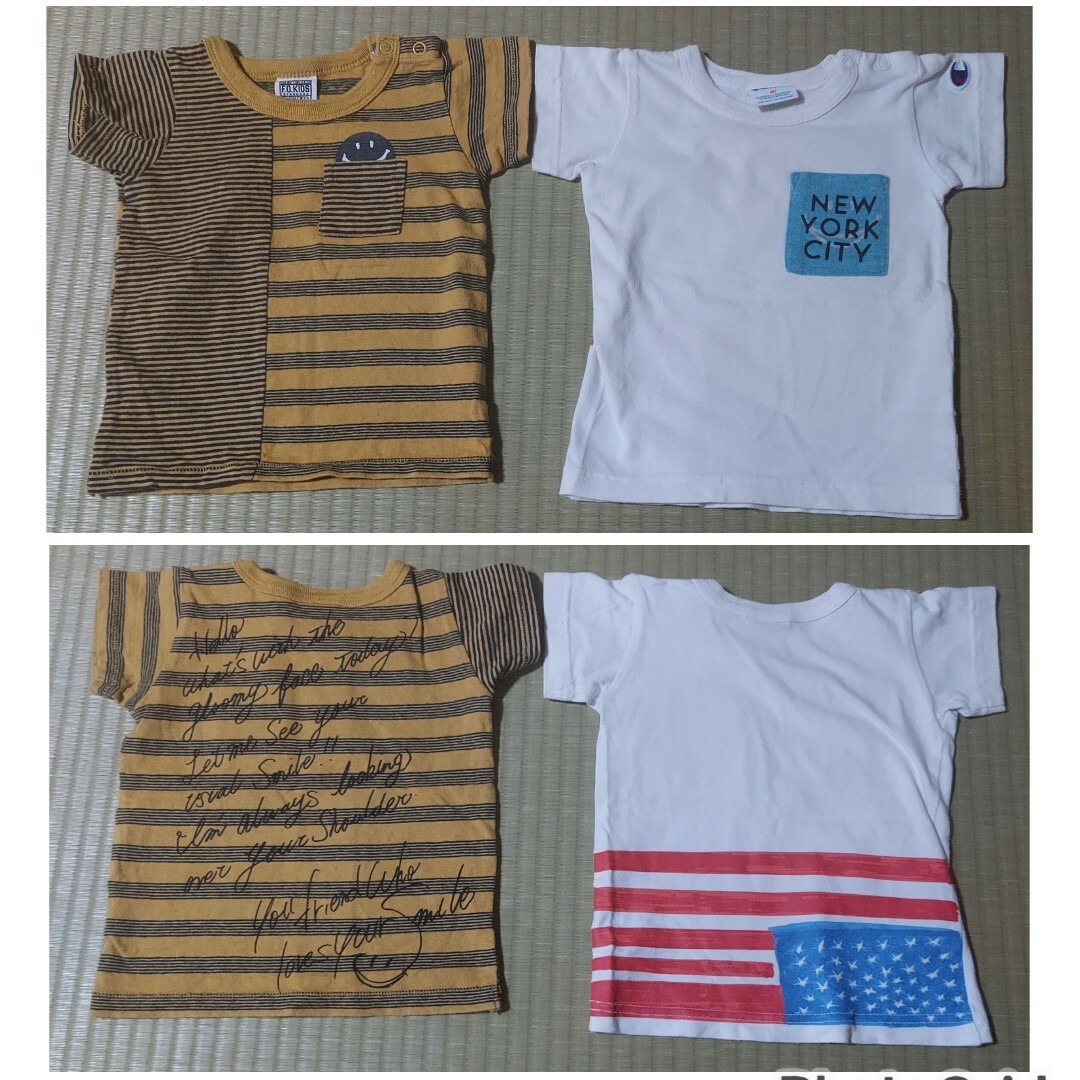 Champion(チャンピオン)の【Champion & F.O.kids】80 Tシャツ 2枚 セットポケット付 キッズ/ベビー/マタニティのベビー服(~85cm)(Ｔシャツ)の商品写真