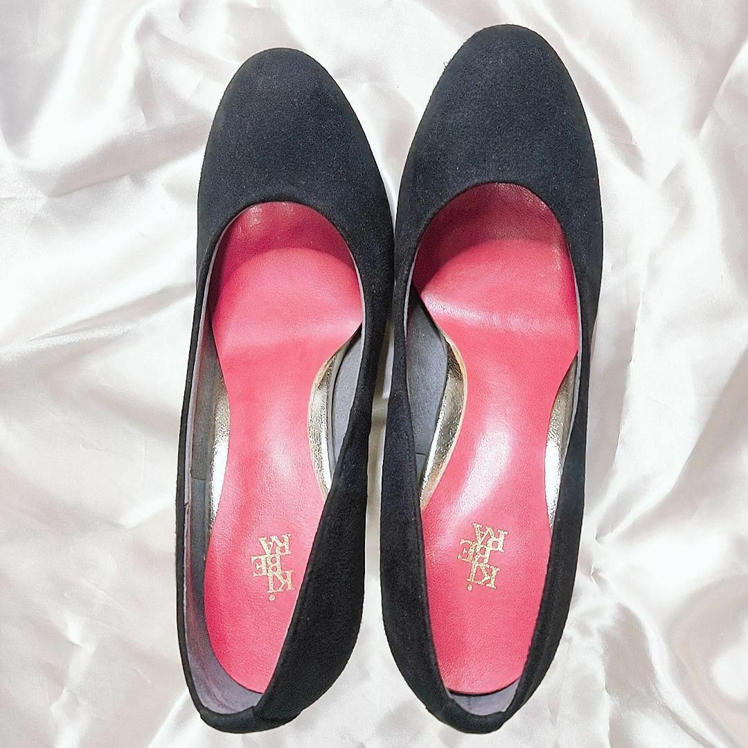 KIBIRA ブラック パンプス スエード レディースの靴/シューズ(ハイヒール/パンプス)の商品写真