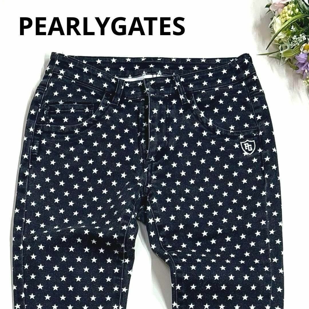 PEARLY GATES - パーリーゲイツ 0/S ロングパンツ 星スター柄 総柄 