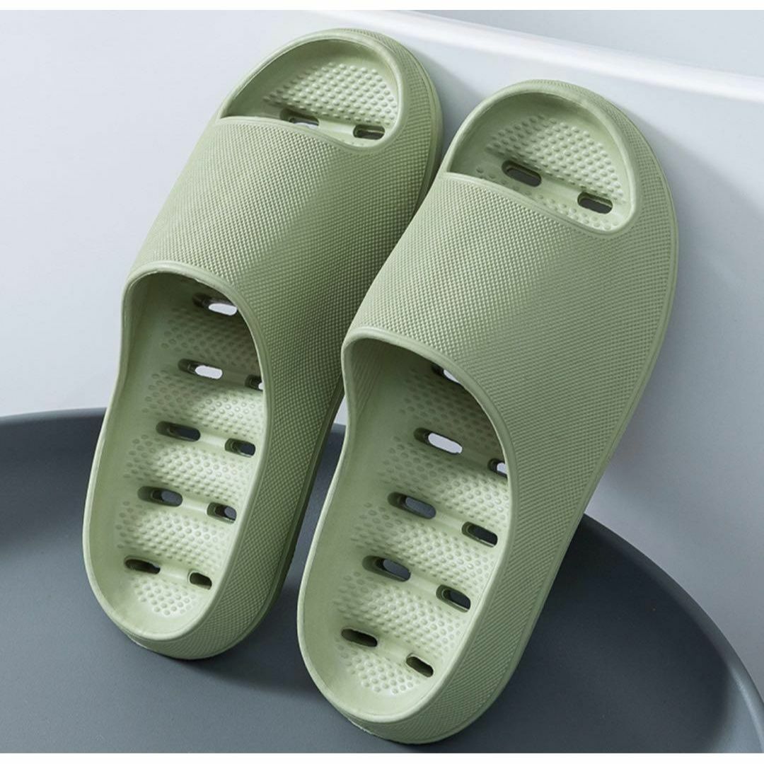 グリーン　 スリッパ ルームシューズ 　お風呂 シャワーサンダル 厚底 レディースの靴/シューズ(サンダル)の商品写真