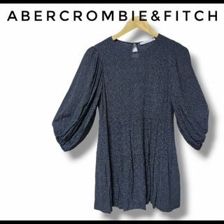 アバクロンビーアンドフィッチ(Abercrombie&Fitch)のAbercrombie&Fitch　黒　ドット　トップス　レディース　チュニック(シャツ/ブラウス(長袖/七分))