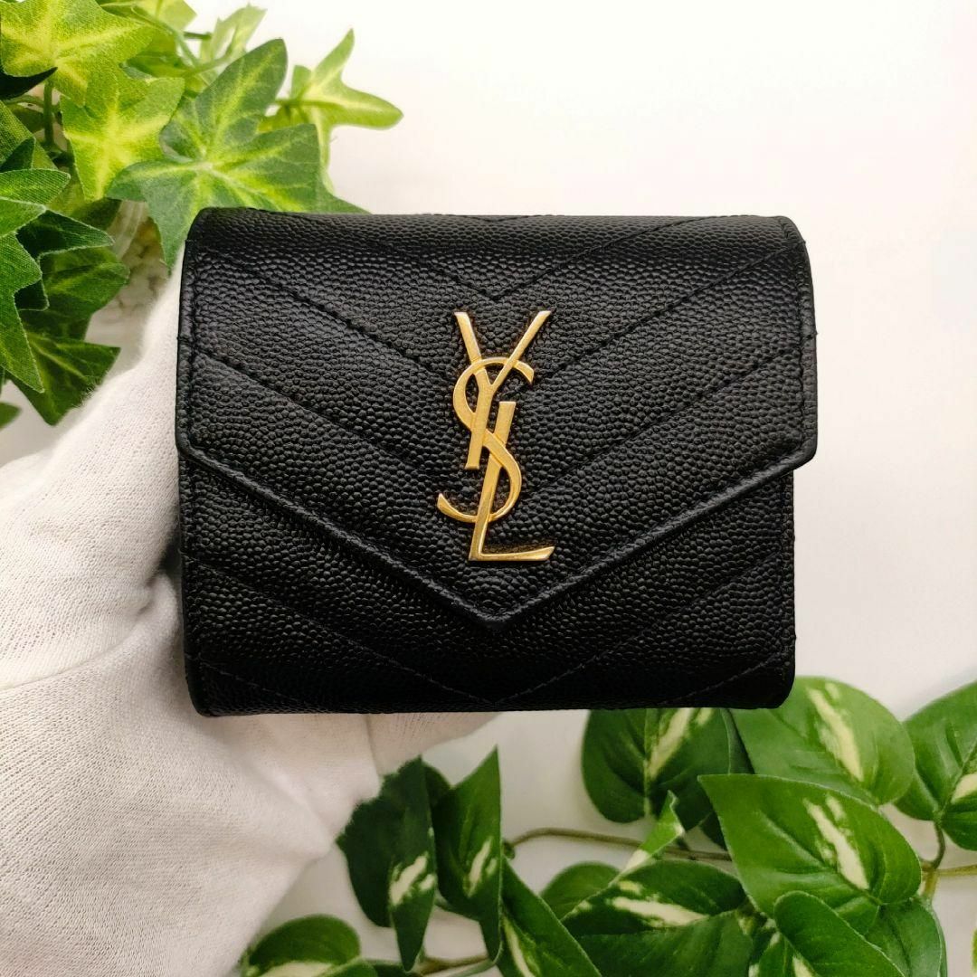 Saint Laurent(サンローラン)のサンローラン　三つ折り財布　モノグラムマルチフォールドウォレット　ブラック レディースのファッション小物(財布)の商品写真