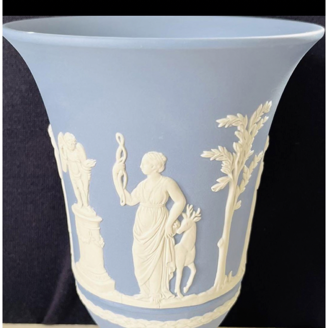 WEDGWOOD(ウェッジウッド)のウェッジウッド　ジャスパーウェア　花瓶　フラワーベース　ペールブルー インテリア/住まい/日用品のインテリア小物(花瓶)の商品写真