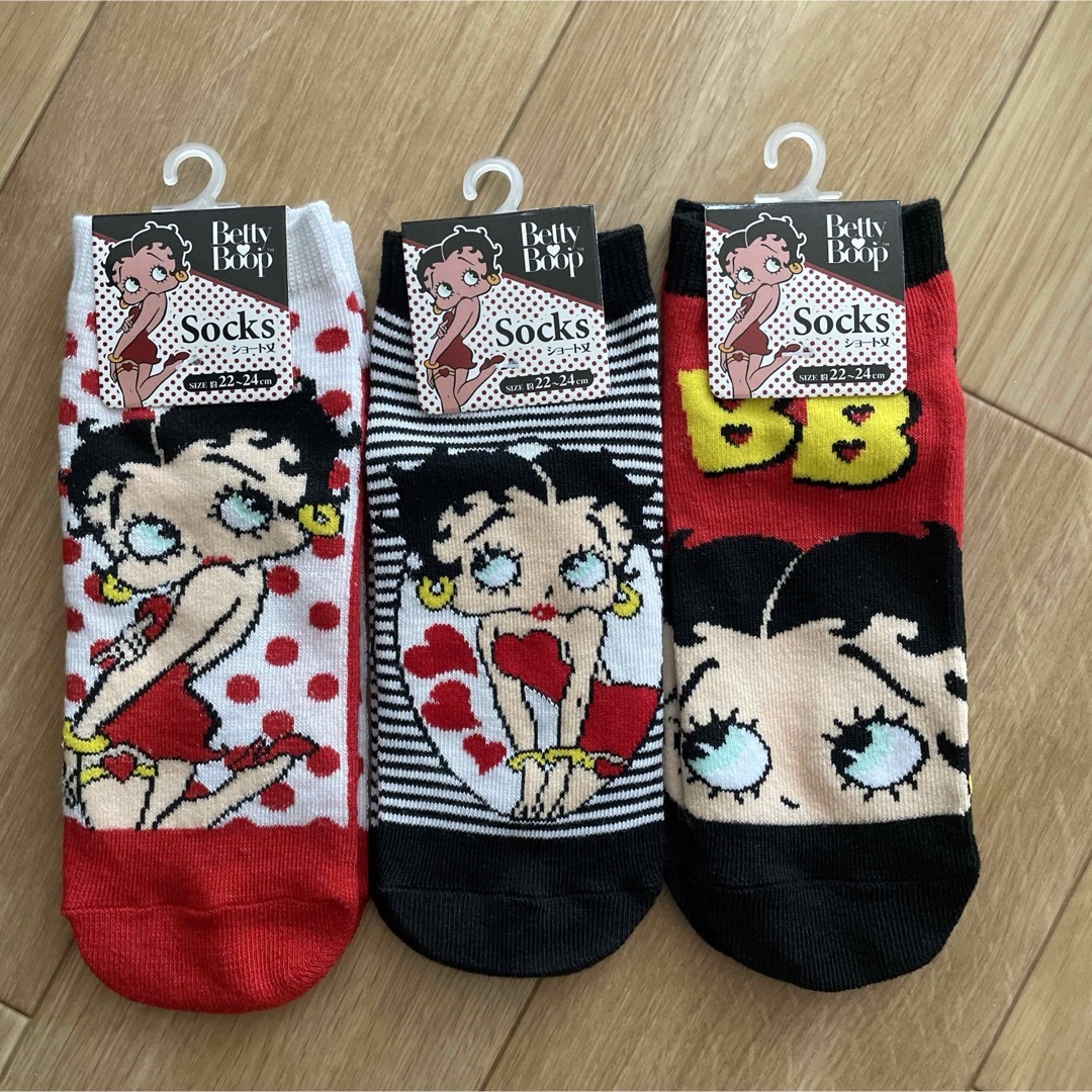 Betty Boop(ベティブープ)のベティ 靴下 ベティブープ くるぶし まとめ売り ベティちゃん Betty レディースのレッグウェア(ソックス)の商品写真