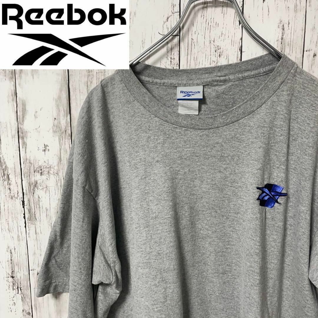 Reebok(リーボック)のリーボック　ワンポイント刺繍　Ｔシャツ 半袖 グレー　ビッグサイズ　古着男子 メンズのトップス(Tシャツ/カットソー(半袖/袖なし))の商品写真