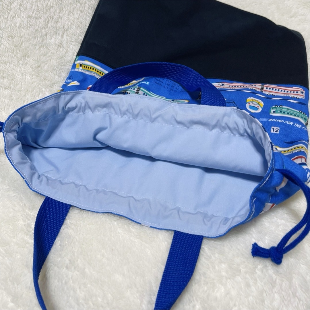 【新幹線】レッスンバッグ 体操服袋 上履き入れ お弁当袋 コップ袋 5点セット ハンドメイドのキッズ/ベビー(バッグ/レッスンバッグ)の商品写真