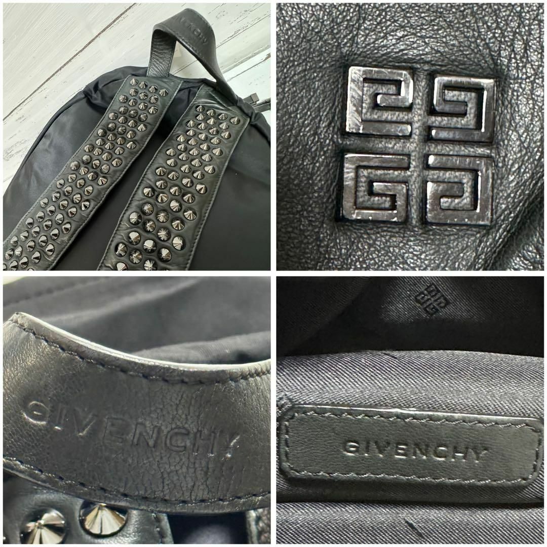 GIVENCHY(ジバンシィ)の【美品】ジバンシー リュックサック バックパック スタッズ ナイロン ロゴ 黒 メンズのバッグ(バッグパック/リュック)の商品写真