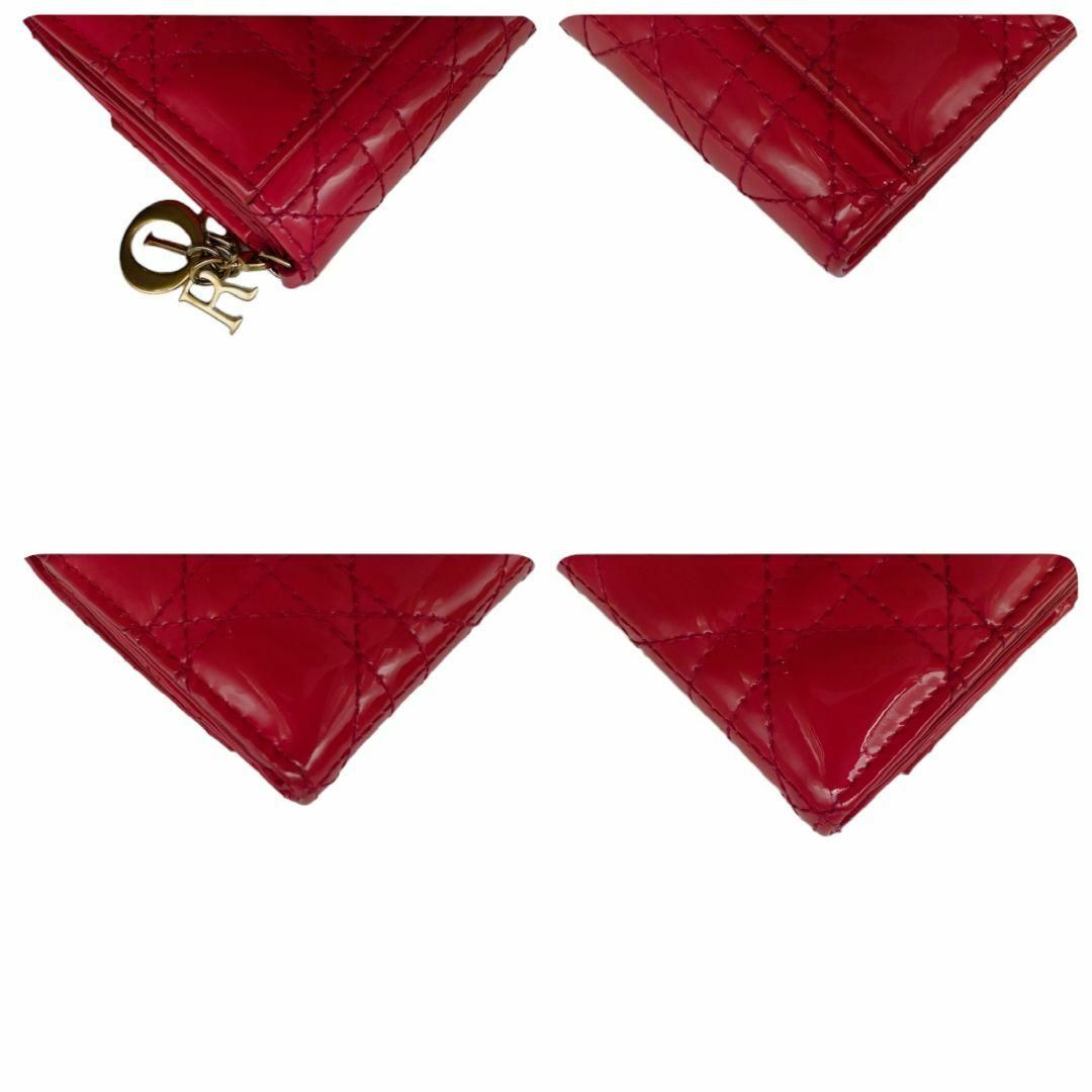 Christian Dior(クリスチャンディオール)のディオール　三つ折り財布　ロータスウォレット　カナージュ　ピンク　パテント レディースのファッション小物(財布)の商品写真