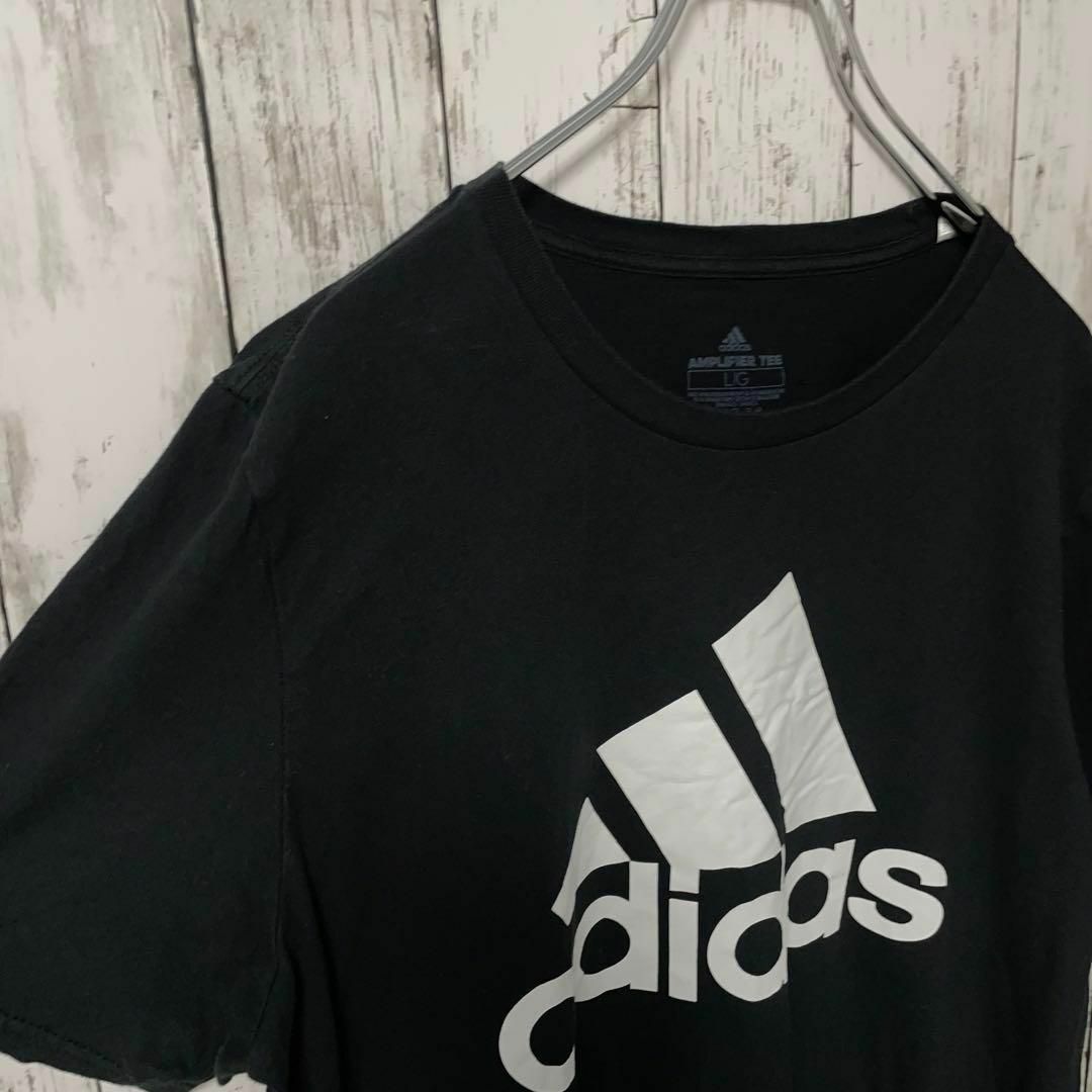 adidas(アディダス)のアディダス アメリカ古着 パフォーマンスロゴプリントTシャツ半袖ブラックメンズ メンズのトップス(Tシャツ/カットソー(半袖/袖なし))の商品写真