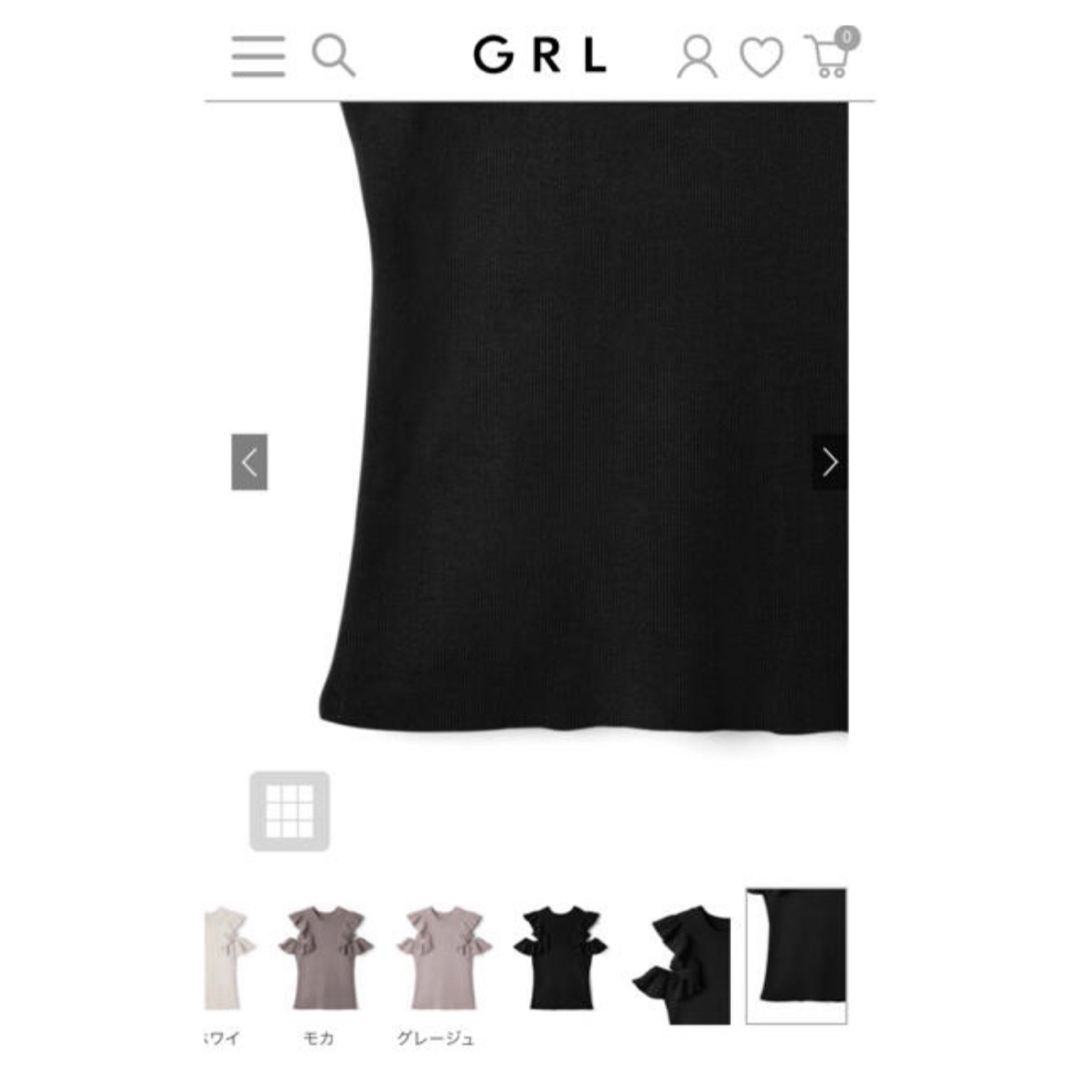 GRL(グレイル)のGRL グレイル　フリルオープンショルダーニットトップス[rut560] レディースのトップス(カットソー(半袖/袖なし))の商品写真