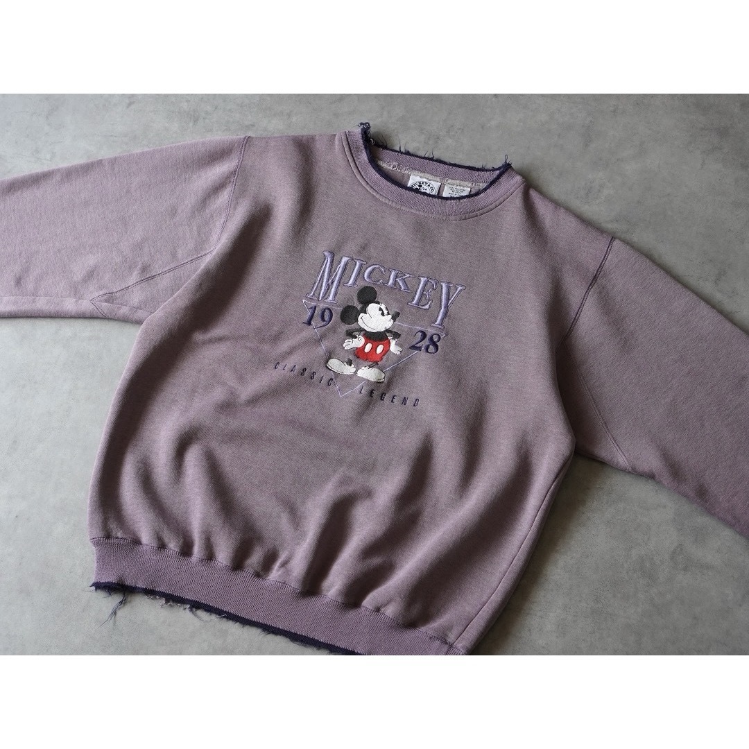 Disney(ディズニー)の90s MICKEY&CO. 刺繍ロゴ ボロ スウェット フェード メンズのトップス(スウェット)の商品写真