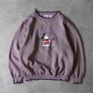 ディズニー(Disney)の90s MICKEY&CO. 刺繍ロゴ ボロ スウェット フェード(スウェット)