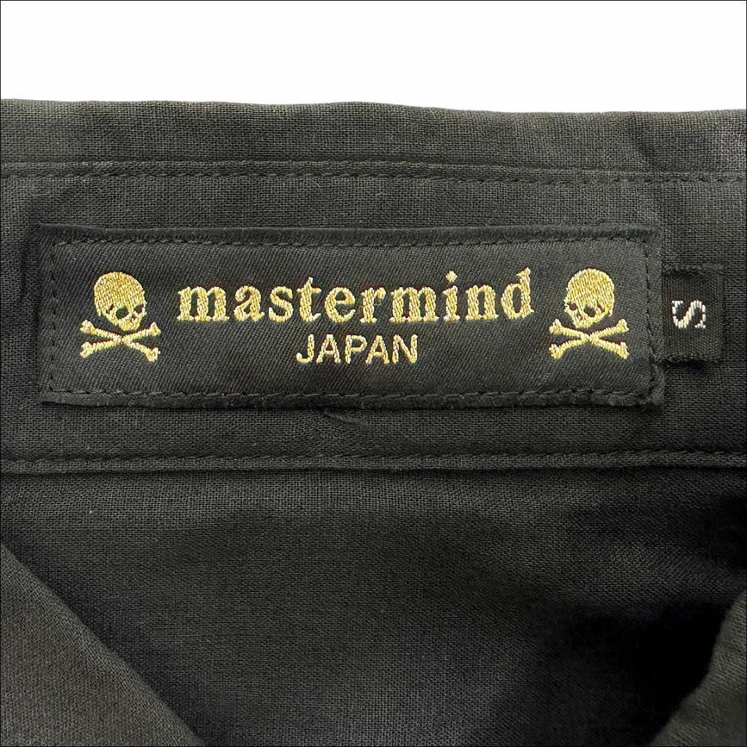 mastermind JAPAN(マスターマインドジャパン)のJ6334美品マスターマインドジャパン スターボタンスカル柄リネンシャツ 黒 S メンズのトップス(シャツ)の商品写真