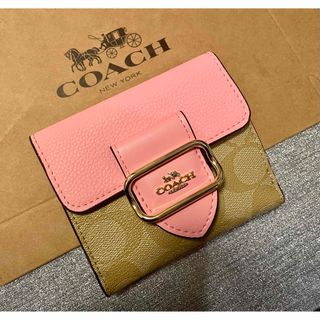 COACH  シグネチャー　ミニウォレット　スモール　ピンク　未使用品