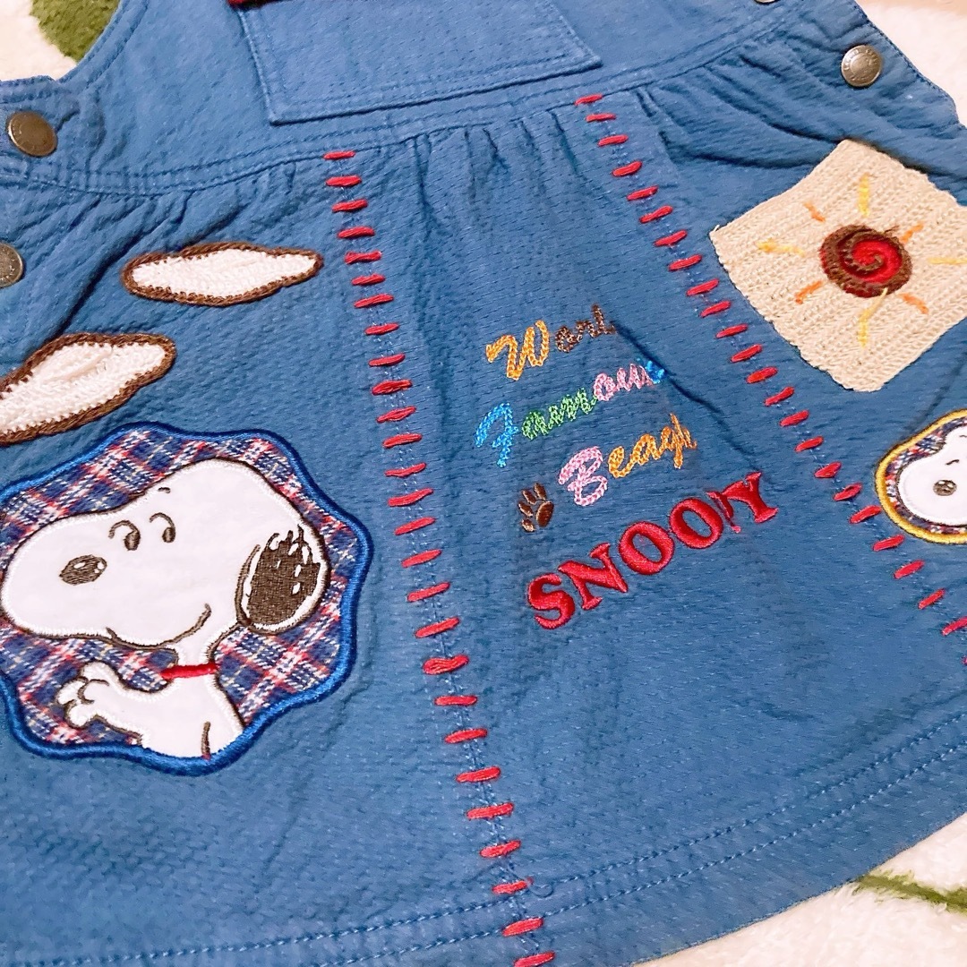 SNOOPY(スヌーピー)のスヌーピー　SNOOPY ジャンバースカート　ワンピース　90 キッズ/ベビー/マタニティのキッズ服女の子用(90cm~)(スカート)の商品写真