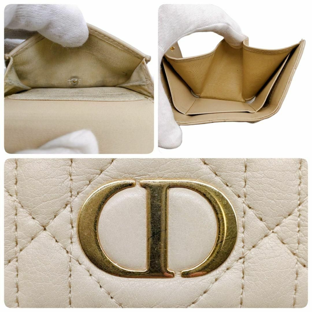 Christian Dior(クリスチャンディオール)のディオール　三つ折り財布　モンテーニュコンパクトウォレット　カナージュ　ベージュ レディースのファッション小物(財布)の商品写真