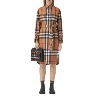 バーバリー(BURBERRY)の正規品 BURBERRY ロングスリーブウールシャツドレス ワンピース(ひざ丈ワンピース)