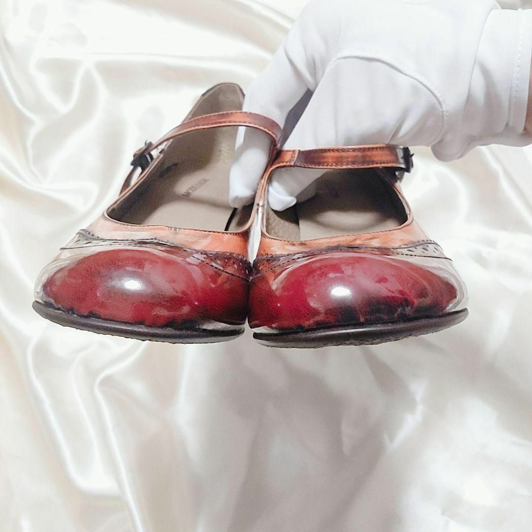 MODE KAORI(モードカオリ)のMODE KAORI ハイヒール アンティーク風 レッド レディースの靴/シューズ(ハイヒール/パンプス)の商品写真