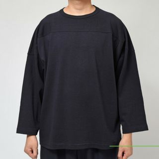 COMOLI コモリ フットボールTシャツ  ネイビー サイズ2(Tシャツ/カットソー(七分/長袖))