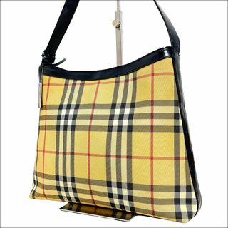 BURBERRY - J6081 良品 バーバリー ノバチェック PVC ワンショルダーバッグ 茶