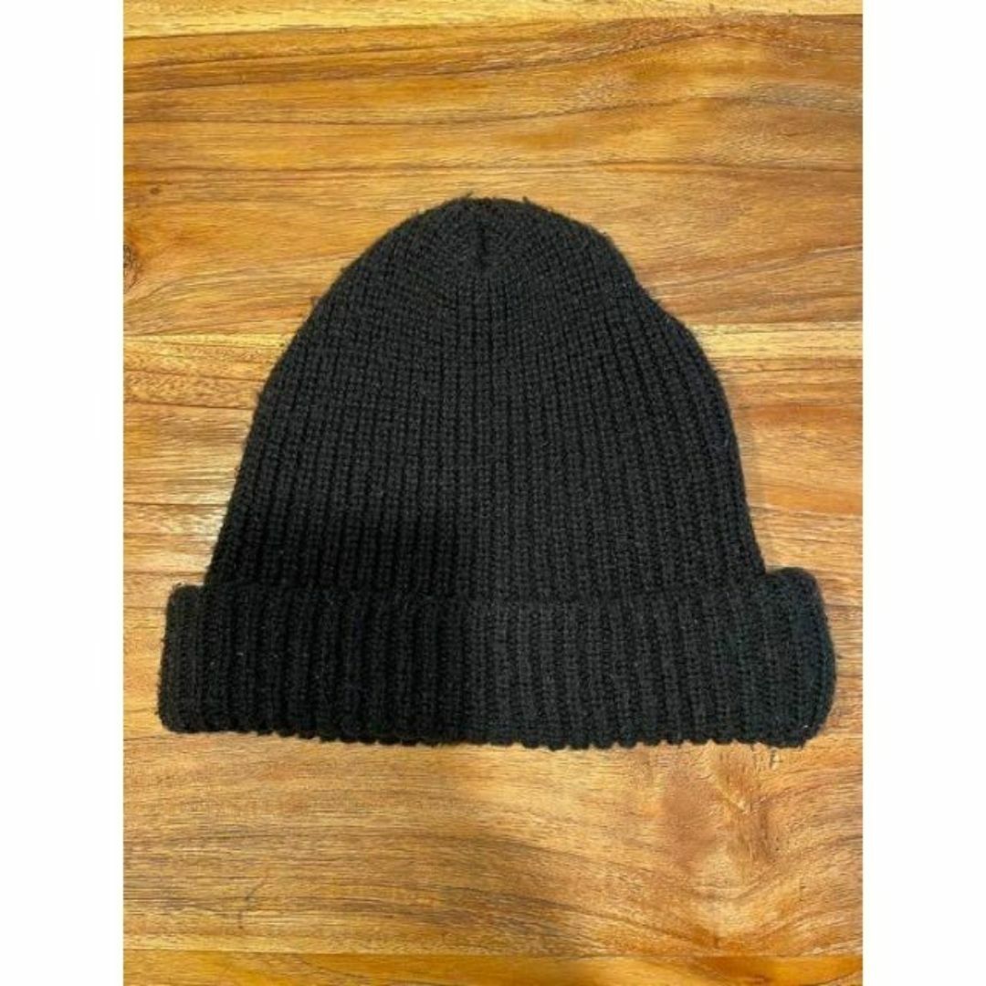 【124】ニット帽 大きめ サイズ 黒 ブラック アクリル 日本製 メンズの帽子(ニット帽/ビーニー)の商品写真