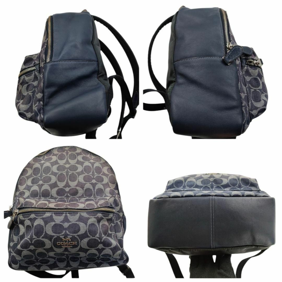 COACH コーチ リュックサック デニム 革 シグネチャー 総柄 ポケット COACH コーチ リュックサック デニム 革 シグネチャー 総柄 ポケット