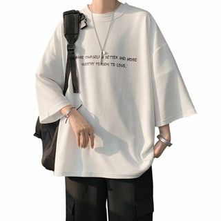 [foveitaa] 夏服 メンズ tシャツ 七分袖 涼しい ゆったり 大きい (その他)