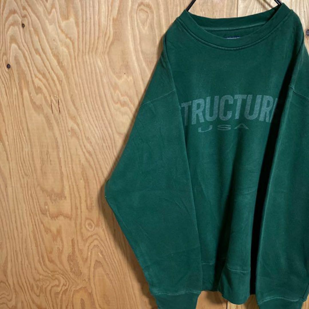 トレーナー グリーン USA 古着 90s 緑 スウェット クルーネック メンズ メンズのトップス(スウェット)の商品写真