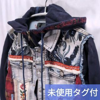 【未使用タグ付】Desigual ドッキング パーカー スパンコール