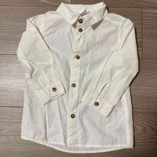 エイチアンドエム(H&M)の綿100% 白シャツ 80(シャツ/カットソー)