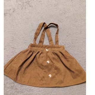 シーイン(SHEIN)のジャンバースカート 茶色 コーデュロイ(スカート)